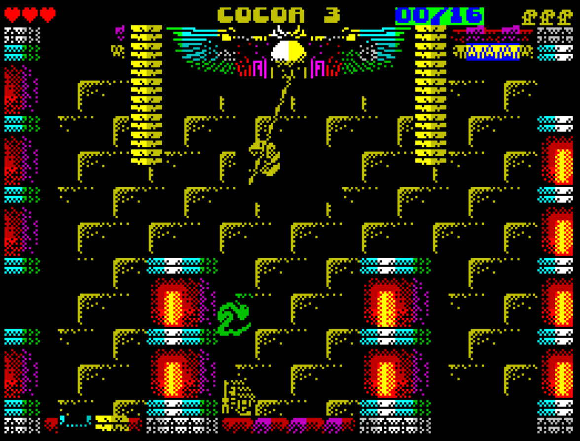 A screen from Cocoa 3 on the ZX Spectrum