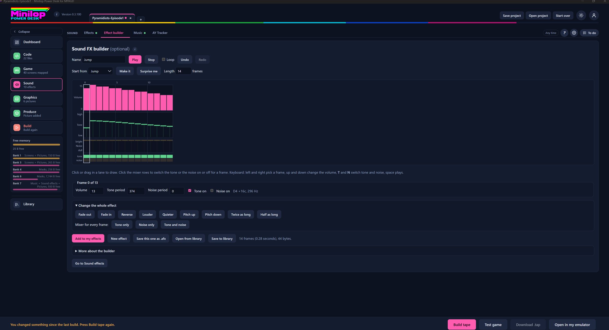 Sound, Effect builder