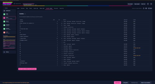 Game, Variables